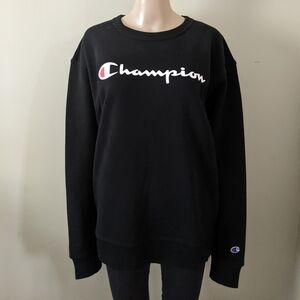 Champion Black Crew Neck Sweater, Men's Medium
